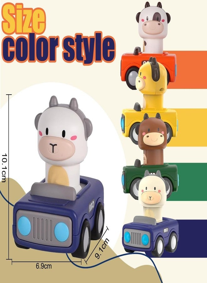 Crackles Press & Go Animal Toy on Car with Twistable Head - Push and Go Cartoon Animal for Babies & Toddlers - Cute Friction Powered Car Toy - Random Animal - Pack of 1 - Image 4